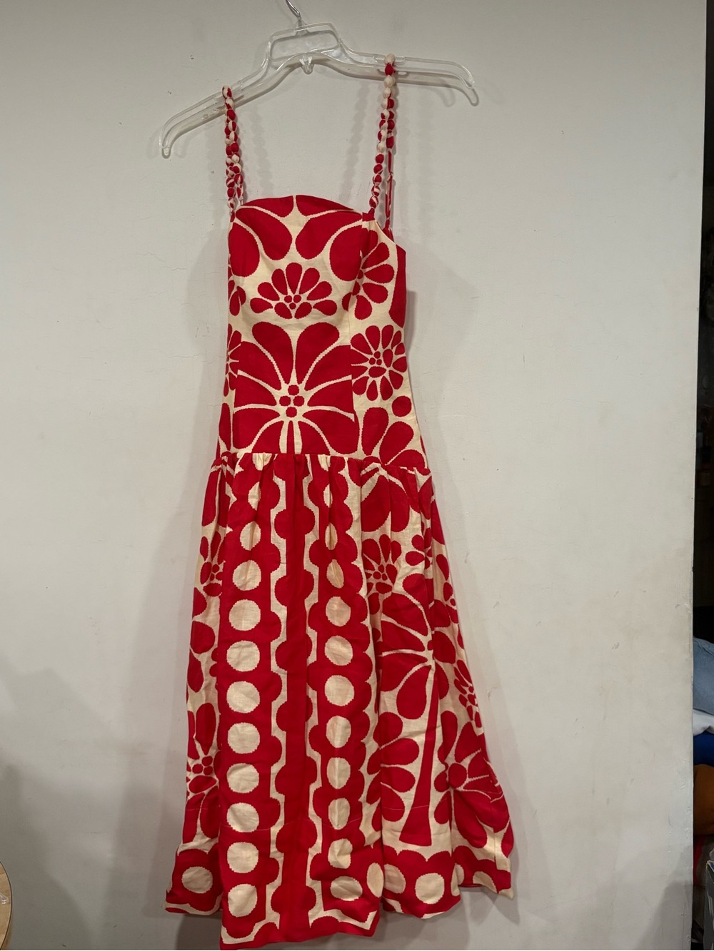 NWT Farm Rio Palermo Sleeveless Midi Dress red floral linen medium - Picture 4 of 11